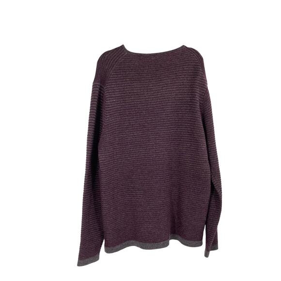 Robert Comstock Vertical Wool Nylon Ribbed Purple Sweater Men’s 2X Tall - Picture 2 of 10